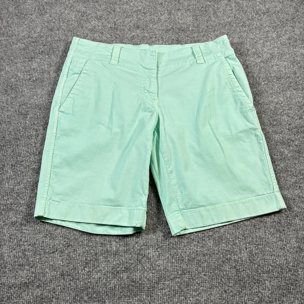 Vineyard Vines Chino Shorts Womens 00 Mint Green Whale Logo 9in Inseam